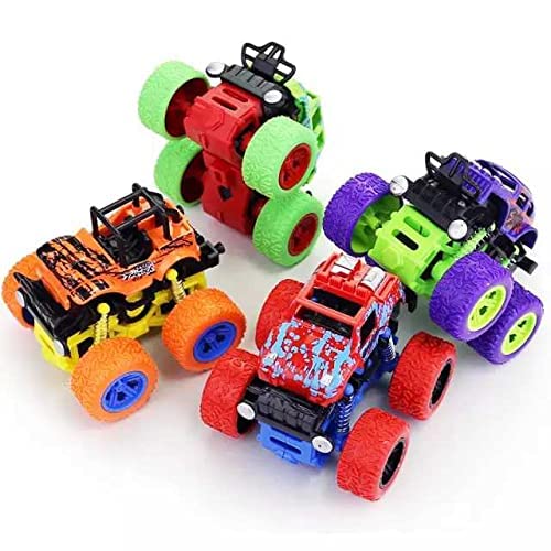 Monster Truck Toy for Kids – Big Size Friction Powered Car with 360° Stunt Action (Pack of 3)